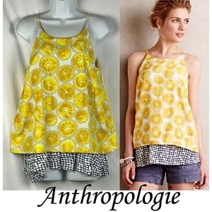 Anthropologie Porridge Blouse Lemon Swing XS